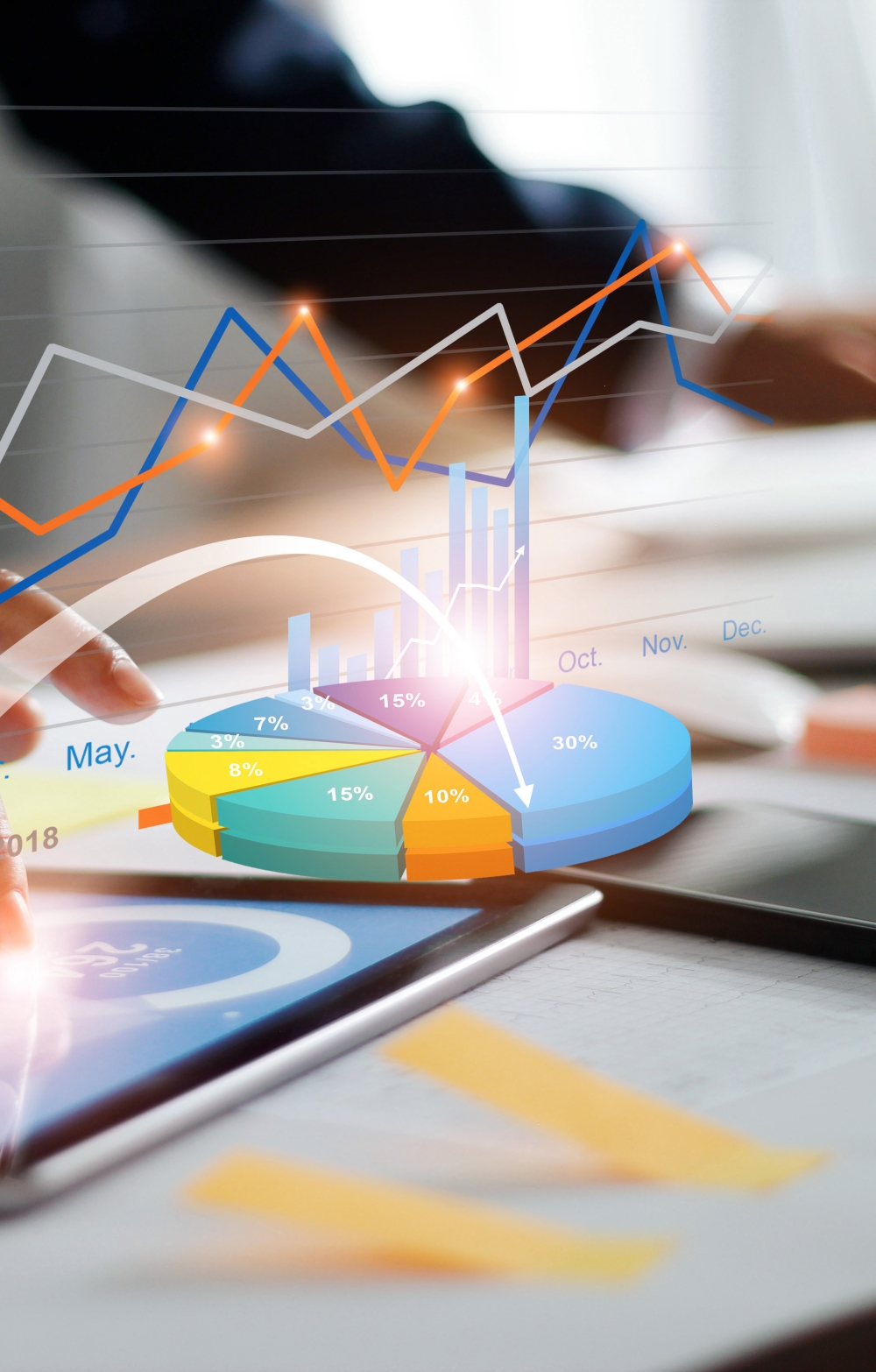 finger on a virtual screen of a ipad