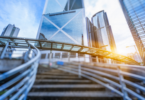 Hong Kong corporate footbridge