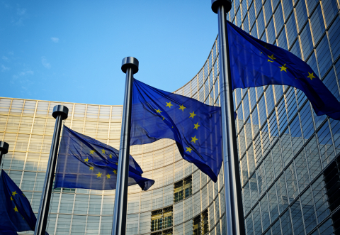 European Commission and EU flags